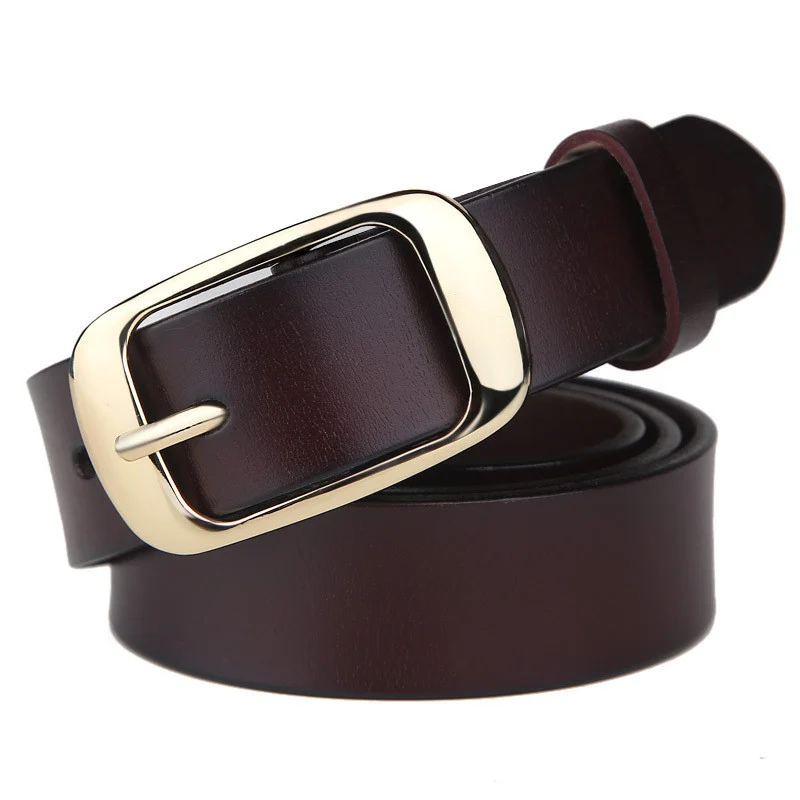 Ceinture en cuir pour femme – Boucle à ardillon en cuir véritable 3 Accessoire de mode en cuir pour femme, ceinture ajustable avec boucle à ardillon et design intemporel
