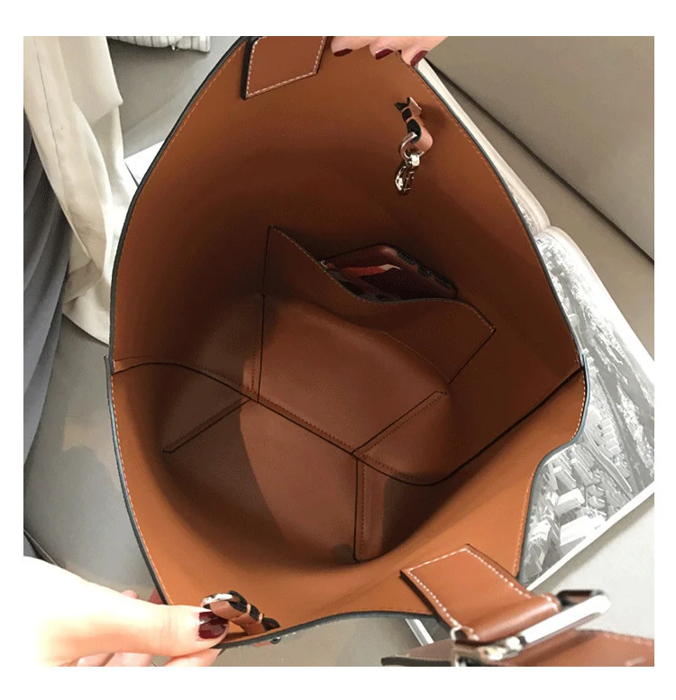 Sac Seau en Cuir Végétal Tanné - Fait Main, Style Élégant et Durable 6