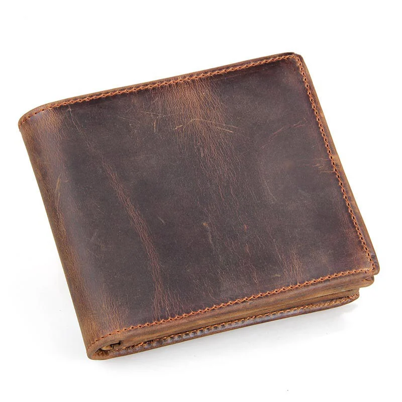 Porte-feuille en cuir véritable pour homme – Style décontracté avec fermeture éclair 1 porte-feuille artisanal en cuir pour homme incarne l'élégance et le savoir-faire de la maroquinerie traditionnelle, Porte-feuille artisanal en cuir marron, avec rangements pour cartes et billets