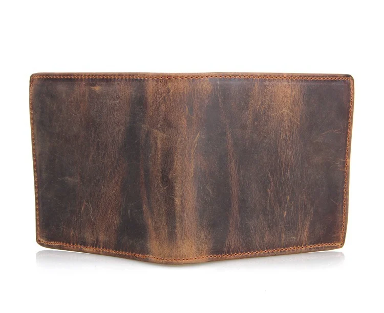Porte-feuille en cuir véritable pour homme – Style décontracté avec fermeture éclair 2 Porte-feuille en cuir pleine fleur avec compartiments multiples, Porte-feuille artisanal en cuir marron, avec rangements pour cartes et billets
