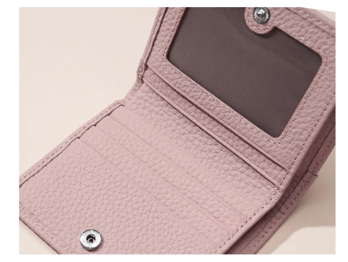 interieur Portefeuille léger en cuir rose pour femme