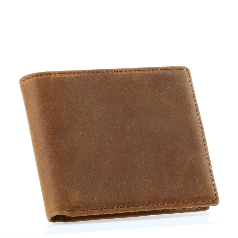 Porte-feuille en cuir artisanal – Style rétro pour homme 1 Porte-feuille en cuir pleine fleur marron avec compartiments multiples, fabrication artisanale