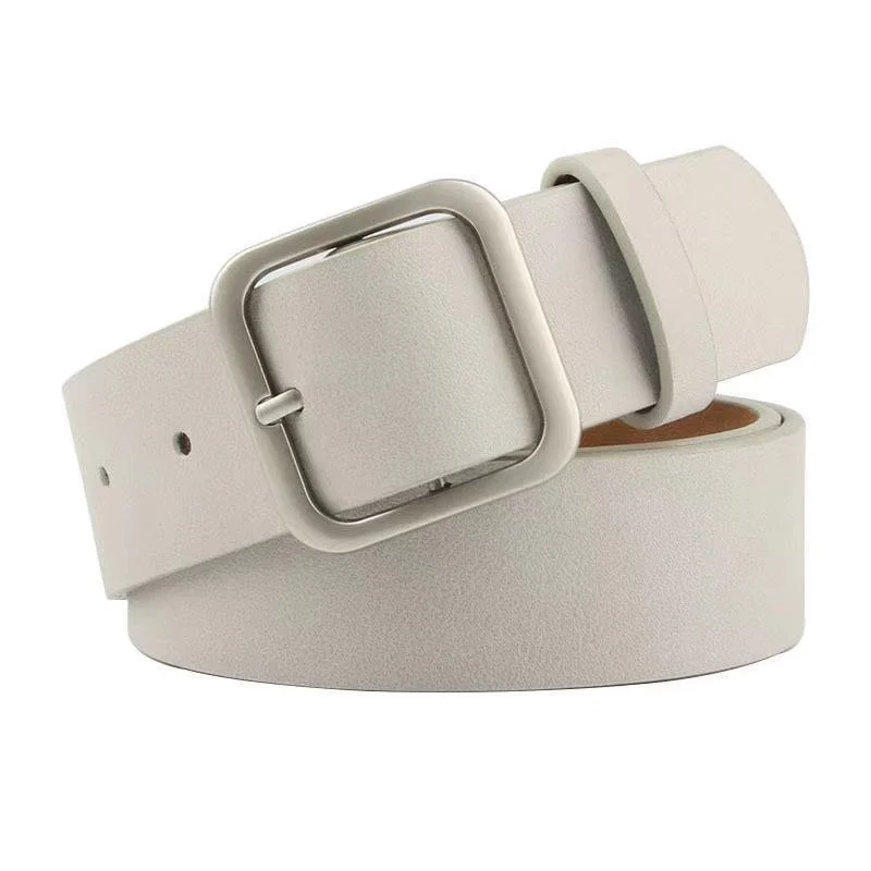 Ceinture en cuir avec boucle rectangulaire – Style casual pour homme et femme 1 Ceinture unisexe en cuir avec boucle à ardillon, parfaite pour un look décontracté