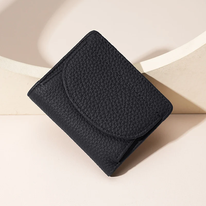 Accessoire de mode noir en cuir véritable pour femme