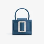 Sac en cuir bleu de qualité supérieure avec fermoir magnétique
