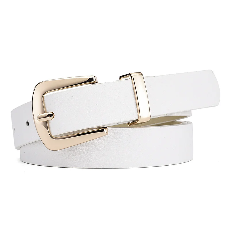 Ceinture cuir élégante pour femme – Couleurs pastel avec boucle dorée 9 Accessoire blanc de mode pour femme, ceinture en PU avec boucle dorée et couleurs pastel