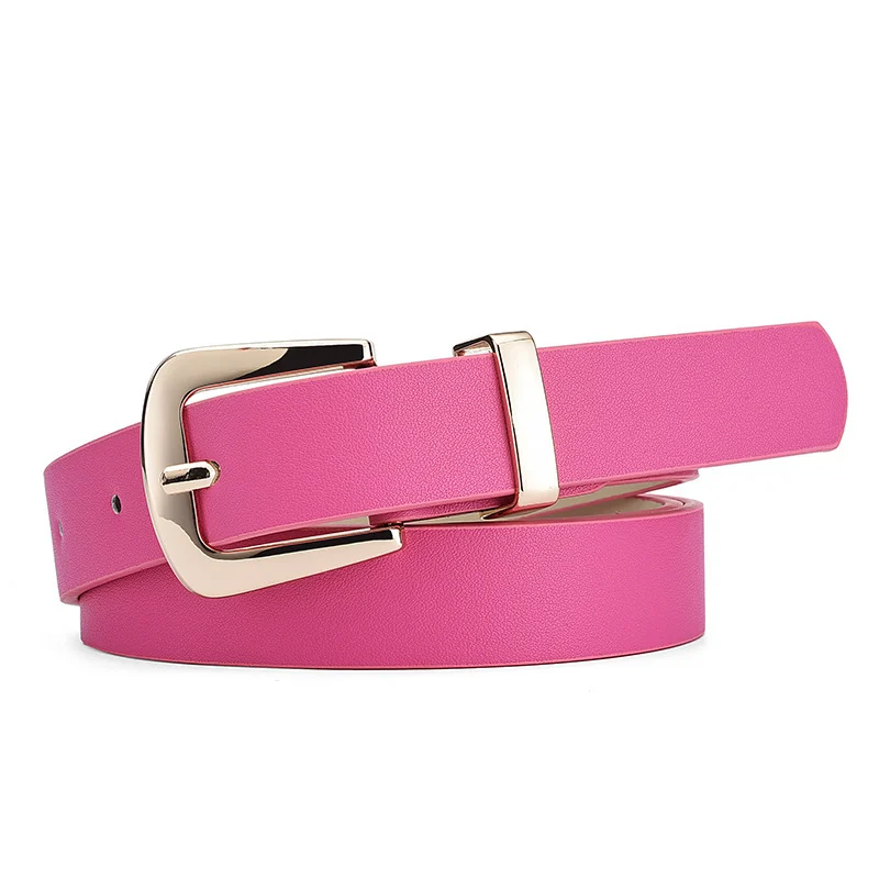 Ceinture cuir élégante pour femme – Couleurs pastel avec boucle dorée 5
