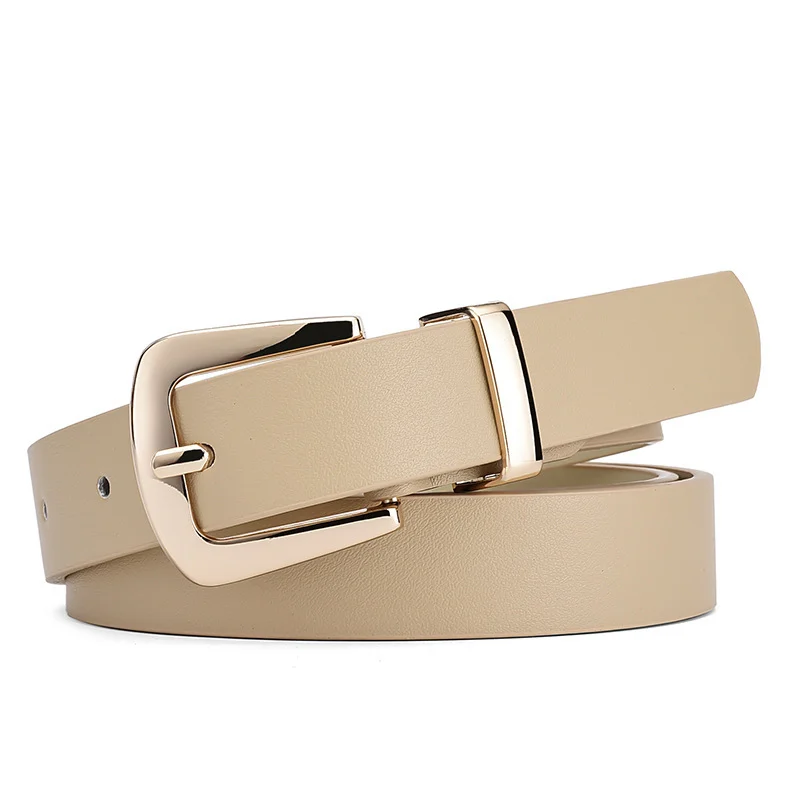 Ceinture cuir élégante pour femme – Couleurs pastel avec boucle dorée 7