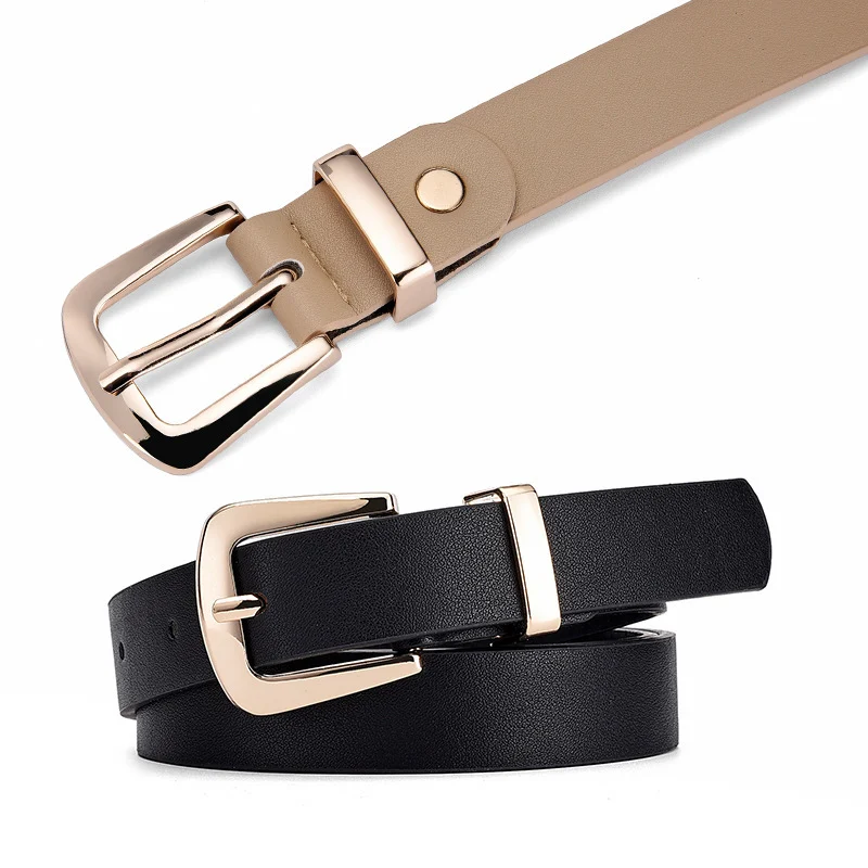 Ceinture cuir élégante pour femme – Couleurs pastel avec boucle dorée 2