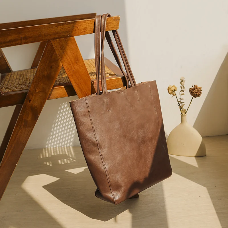 Sac en cuir de vachette avec poches zippées