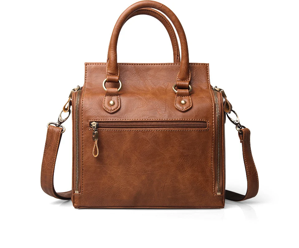 Sac à main multi-poches avec finition en cuir pour femme