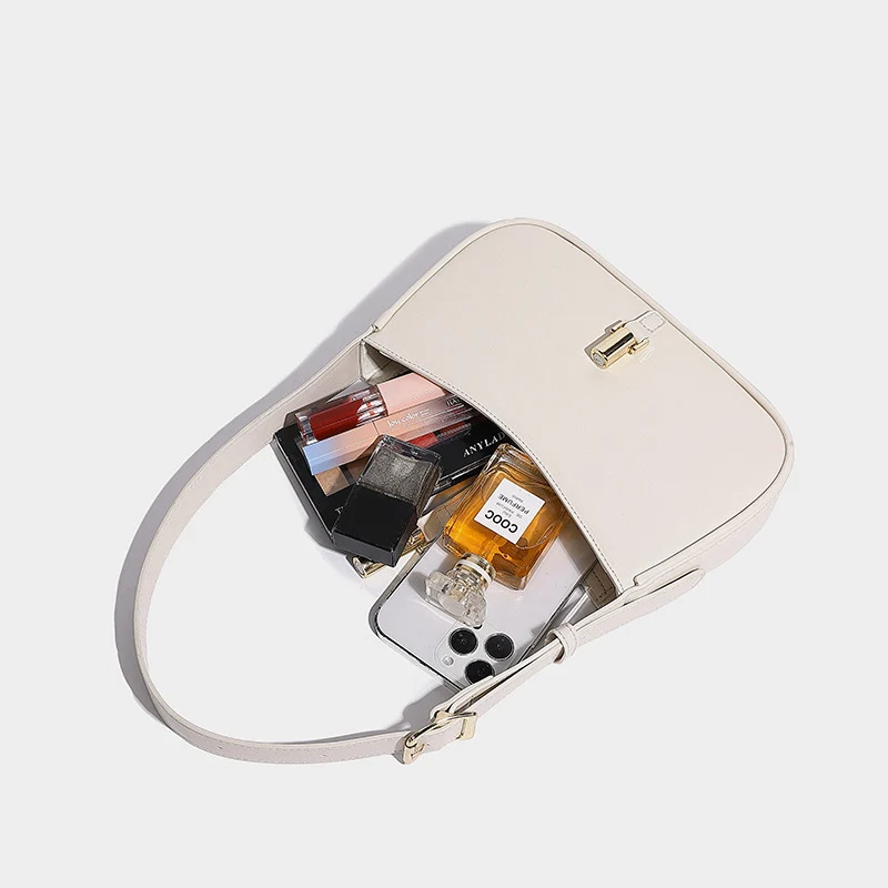 Sac Baguette en Cuir Véritable - Sac à Main Épaule Style Minimaliste pour Femme 8