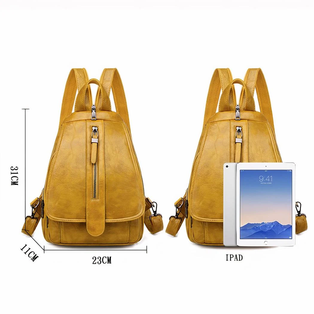 Sac à dos en cuir avec bretelles ajustables et design tendance.