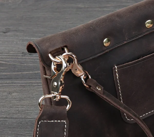Sac Artisanal en Cuir Vintage - Collection Heritage detail des coutures