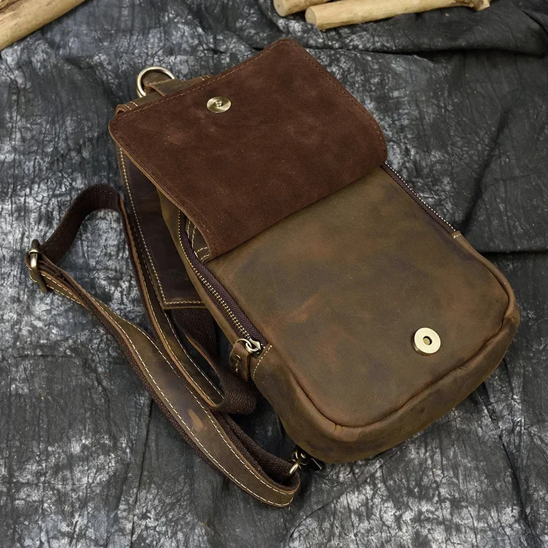 Poches et intérieur du sac en cuir antivol