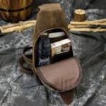 Sac à Bandoulière en Cuir Véritable pour Homme_capacité