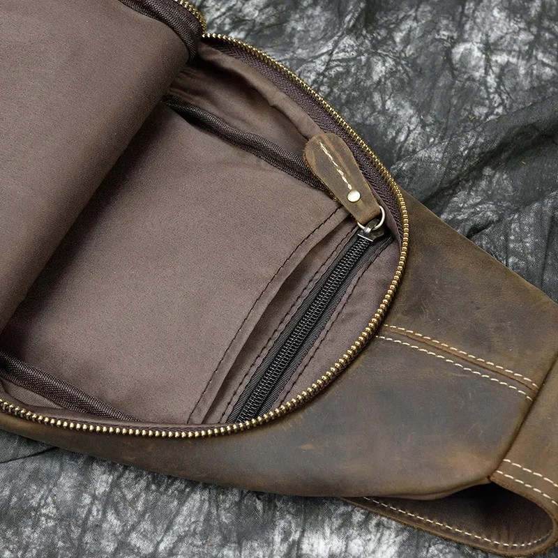 interieur Sac à bandoulière compact en cuir pour voyages