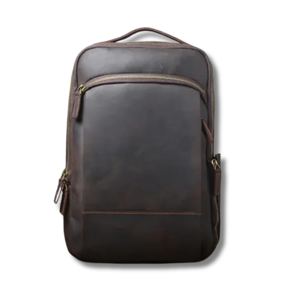 Sac à Dos en Cuir Vintage Crazy Horse - Grand Sac à Dos pour Ordinateur Portable 15 pouces
