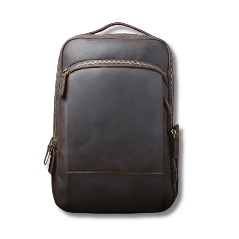 Sac à Dos en Cuir Vintage Crazy Horse - Grand Sac à Dos pour Ordinateur Portable 15 pouces 1 Sac à Dos en Cuir Vintage Crazy Horse - Grand Sac à Dos pour Ordinateur Portable 15 pouces