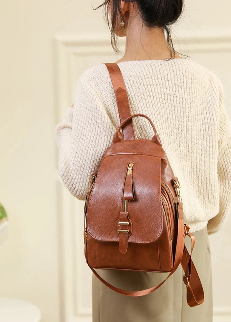 Sac à Dos en Cuir pour Femme – Style Collège et Voyage