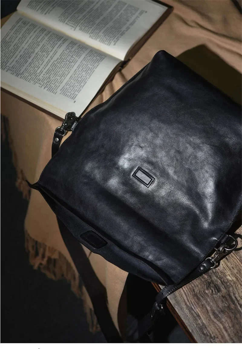 Sac à bandoulière vintage en cuir pour homme