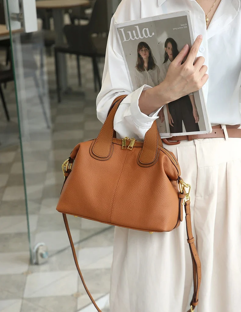 Sac à Main Cuir Grande Capacité_marron