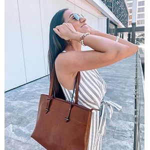 Sac à main vintage en cuir véritable pour femme avec poignées ajustables