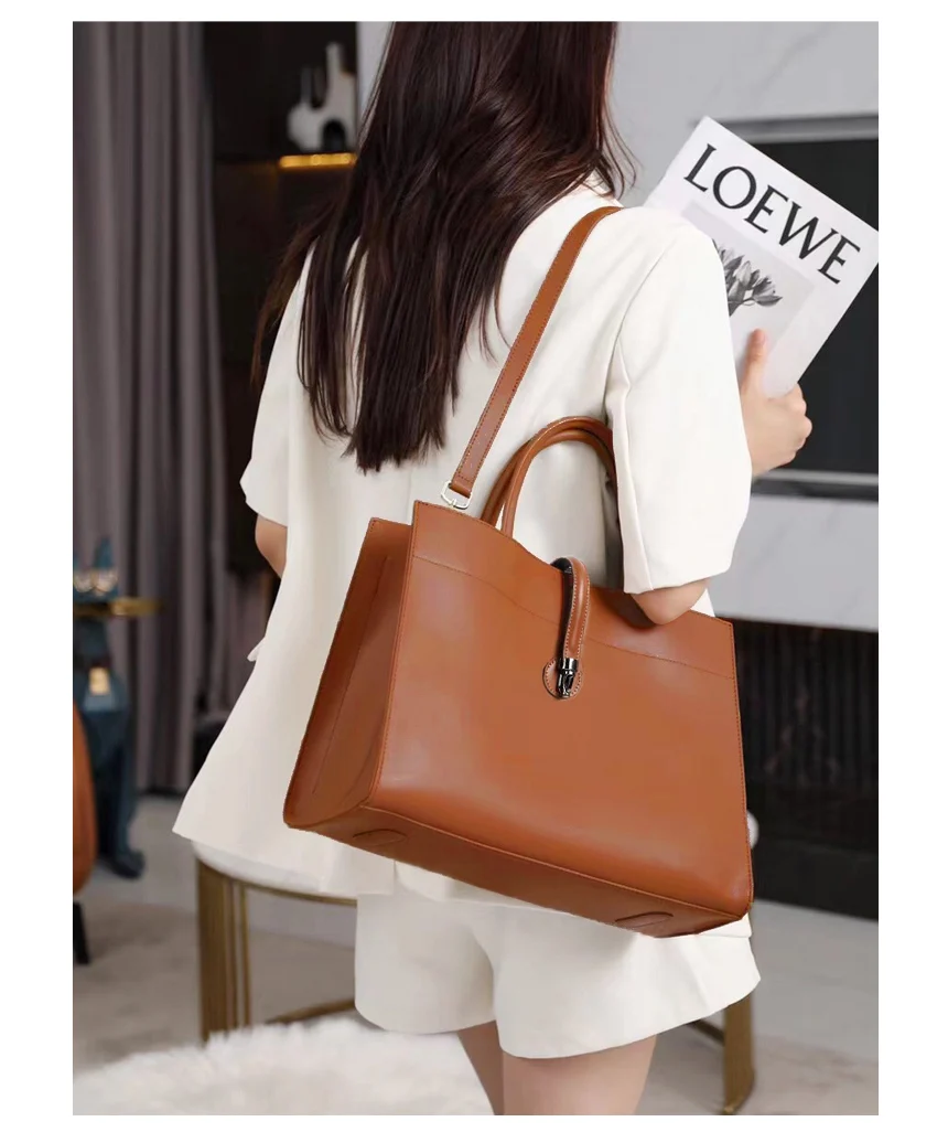 Sac en cuir grand format casual chic pour femme – Polyvalent et élégant 3 Sac En Cuir Grand Format Casual Chic Pour Femme – Polyvalent Et Elegant3