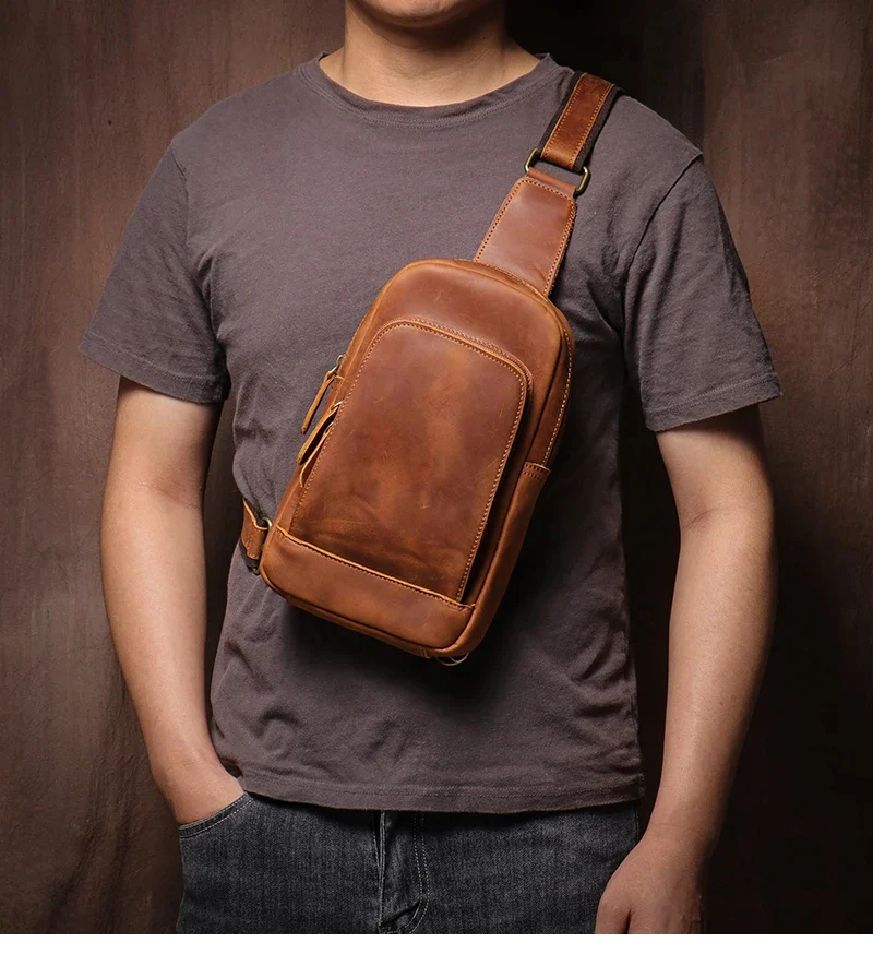 Sacoche en Cuir Végétal Tanné - Artisanale et Durable, Style Messager pour Homme