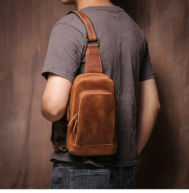 Sacoche en Cuir Végétal Tanné - Artisanale et Durable, Style Messager pour Homme