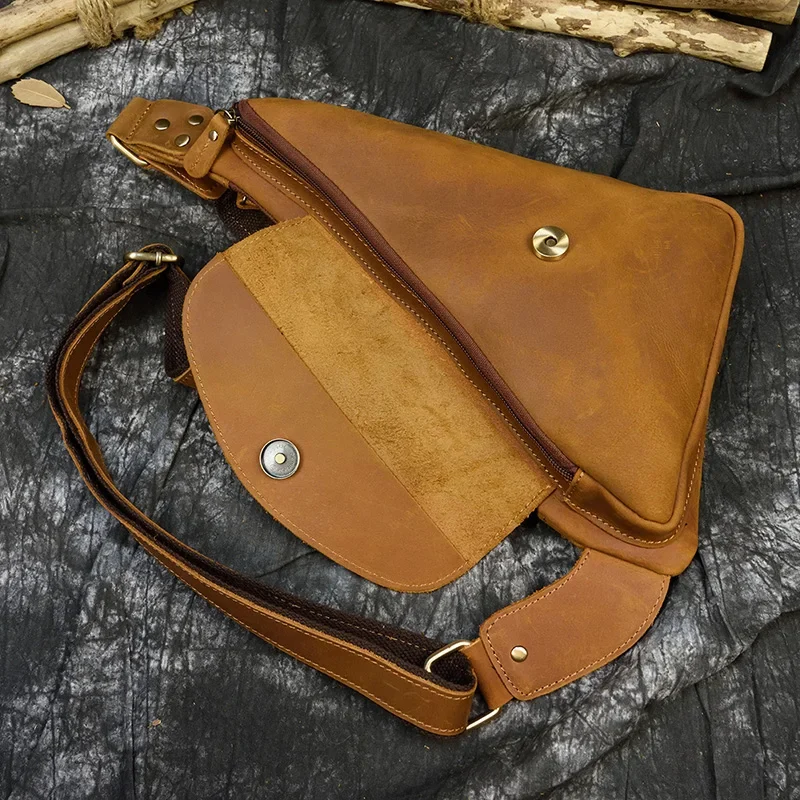 Sacoche en Cuir Végétal Tanné - Artisanale et Durable