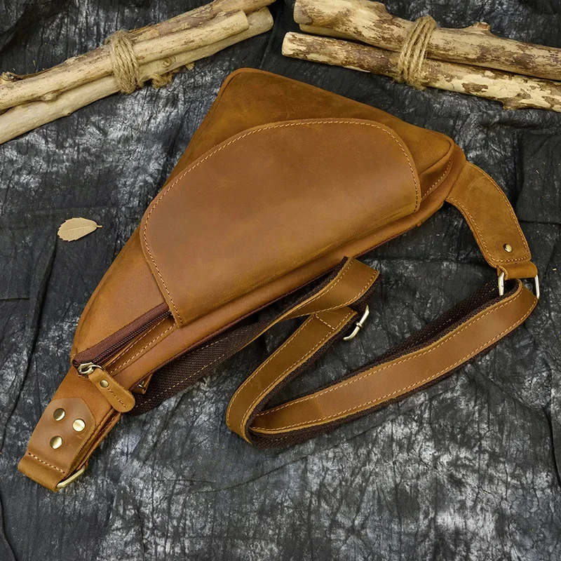 Sacoche en Cuir Végétal Tanné - Artisanale et Durable