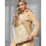 Tote Bag en Cuir Véritable pour Femme - Grande Capacité