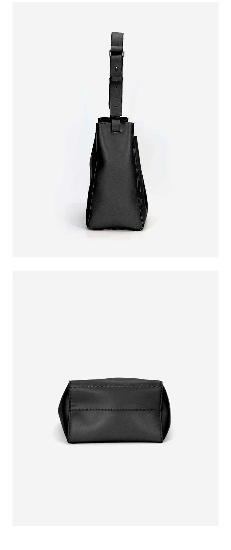 Tote bag grande capacité en cuir noir élégant
