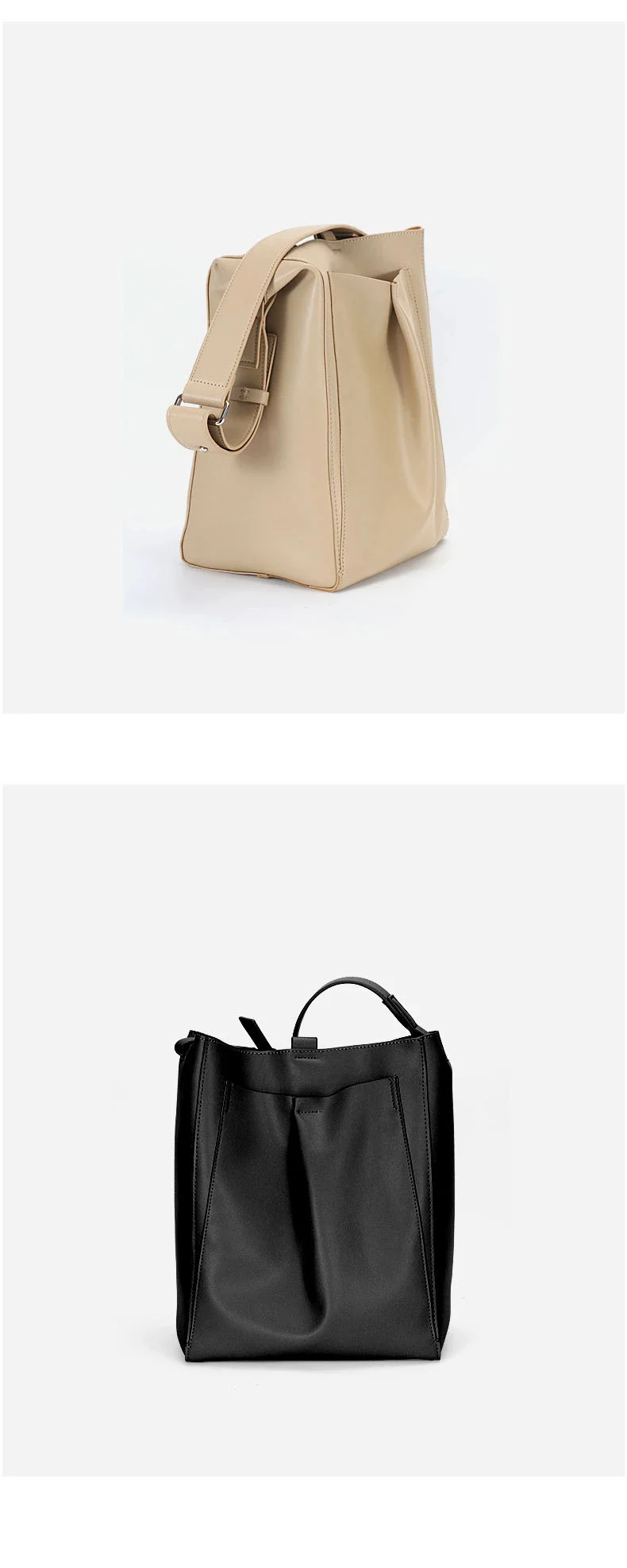 Sac en cuir souple avec bandoulière unique pour femme