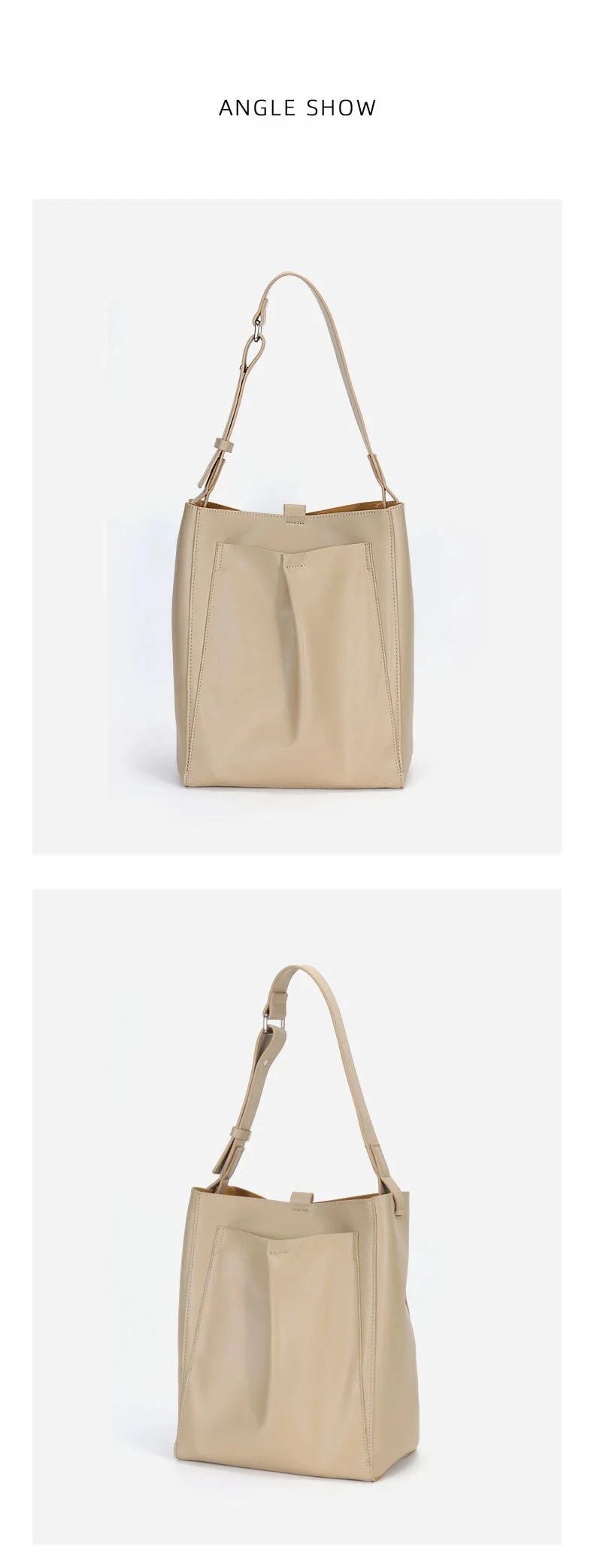 Sac en cuir véritable pour femme avec poignée unique