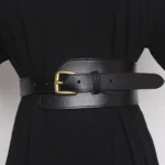 Ceinture en cuir véritable à deux couches avec design tendance