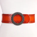 Ceinture verte en cuir pour femme sans trous, ajustable pour robes