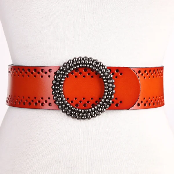 Ceinture verte en cuir pour femme sans trous, ajustable pour robes