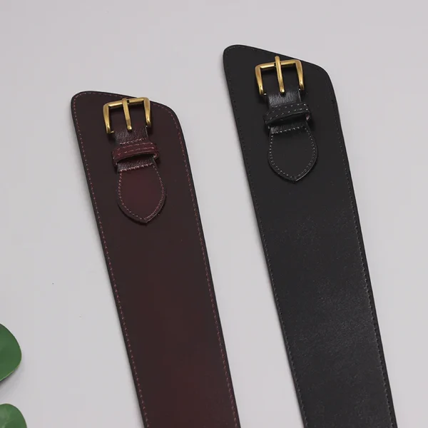 Ceinture en cuir véritable avec design irrégulier, idéale pour sublimer les robes, jupes et pantalons