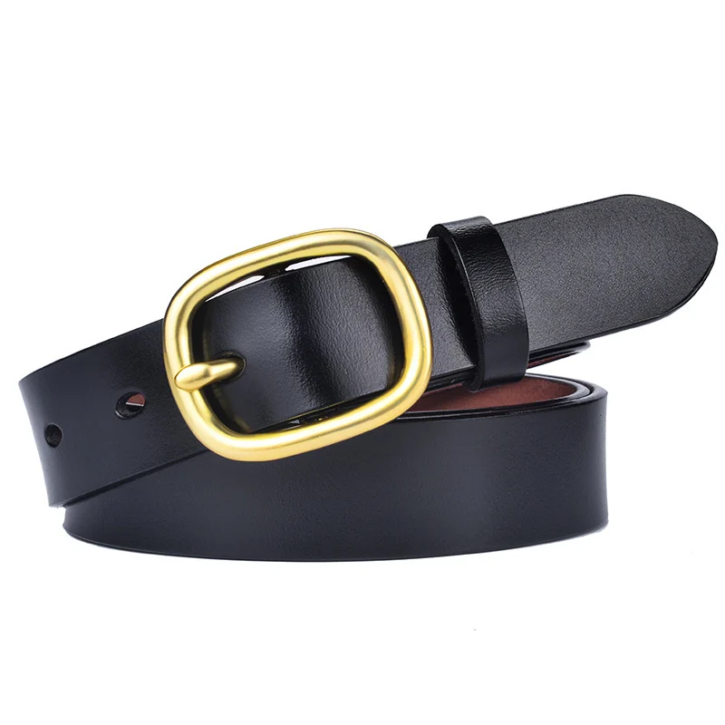 Ceinture en cuir véritable pour femme – Style simple et polyvalent