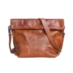 Sac à Épaule en Cuir Véritable Tanné Végétal - Style Vintage et Artisanat Italien