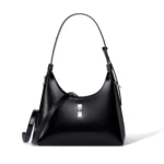 Sac à main en cuir noir avec anse souple et pratique