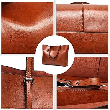 Vue de profil du sac à main en cuir pour femme avec poignées réglables