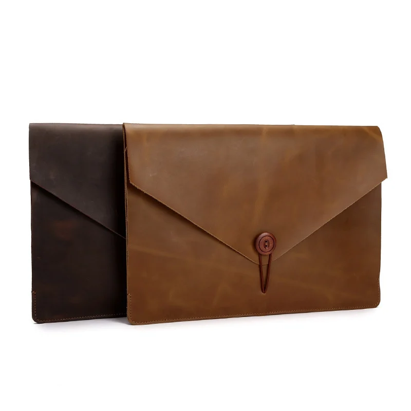 Pochette Ordinateur en Cuir Crazy Horse - Collection Vintage 7