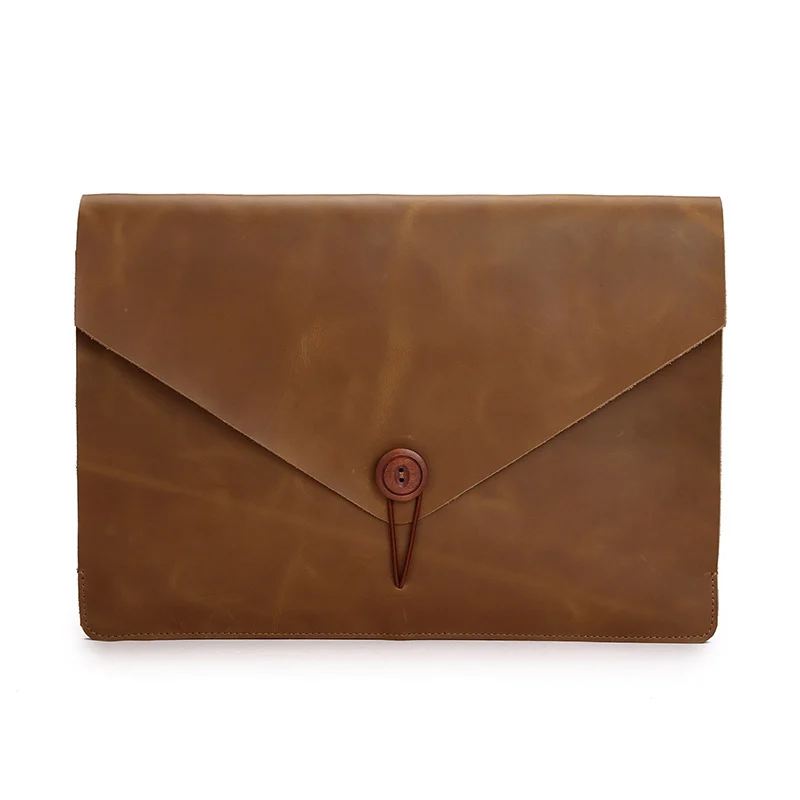Pochette Ordinateur en Cuir Crazy Horse - Collection Vintage 1 Pochette Ordinateur en Cuir Crazy Horse - Collection Vintage