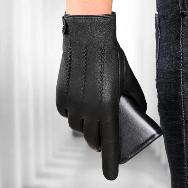 Gants en Cuir Véritable Doublés en Polaire – Chaleur et Élégance pour l’Hiver