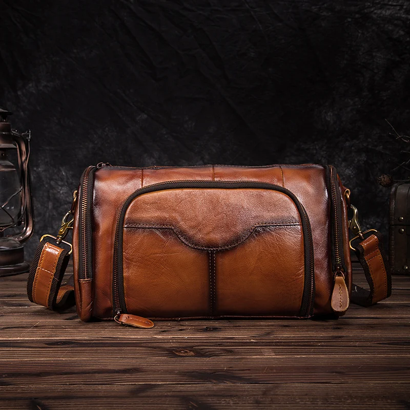 Sac à Bandoulière en Cuir Rétro - Modèle Pillow en Cuir de Vachette 8