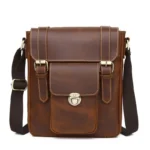 Sac Bandoulière en Cuir Crazy Horse pour Homme - Mode Décontractée 7 Sac bandoulière en cuir Crazy Horse marron avec fermeture éclair