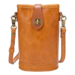 Sac Cylindrique en Cuir Véritable | Élégance Artisanale au Design Rétro